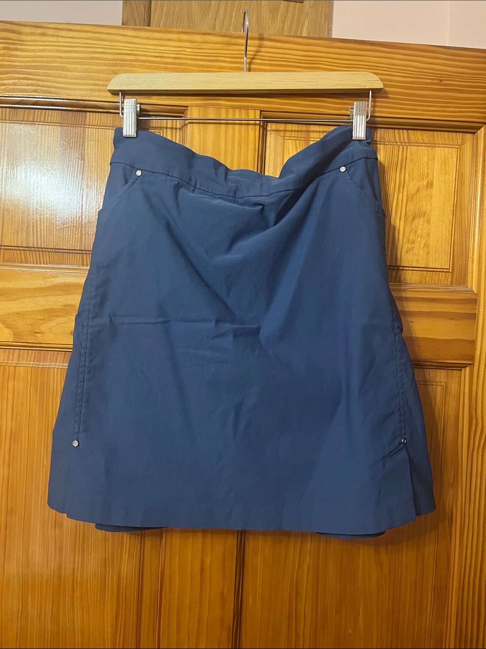 Blue Stretch Mini Dress with Built In Shorts